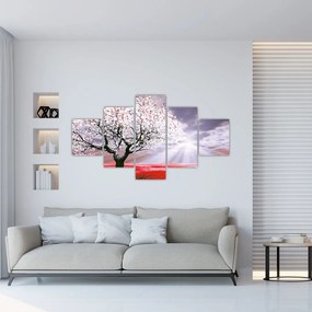Czerwony obraz drzewa (125x70 cm)
