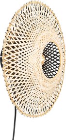 Inteligentna lampa ścienna bambusowa 30 cm z wtyczką w tym Wifi P45 - Rina