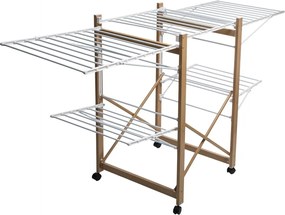 Suszarka na pranie rozkładana, 2 poziomy, mobilna, na kółkach