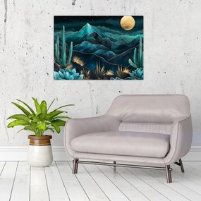 Obraz - Turkusowa noc (70x50 cm)