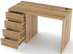 Biurko BISETT z szufladami 120x60 cm, dąb artisan