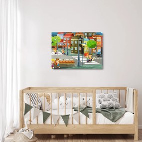 Obraz na szkle - Dziecięce miasteczko (70x50 cm)