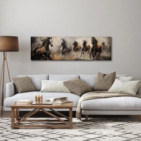 Obraz - Obraz olejny przedstawiający konie (170x50 cm)