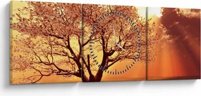 Obraz promieni Boga (z zegarem) (90x30 cm)