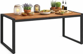 Brązowy drewniany stół ogrodowy - Flores