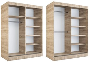 Szafa przesuwna MODUO COMFORT 150 dąb sonoma gładka MKPOL