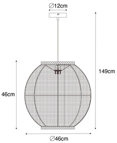 Orientalna lampa wisząca czarna 46 cm - RobKolonialny Oswietlenie wewnetrzne