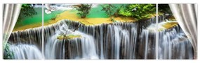 Obraz - Widok magicznych wodospadów (170x50 cm)