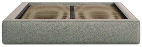 Zielone tapicerowane łóżko dwuosobowe ze schowkiem i stelażem 200x200 cm Simon – Micadoni
