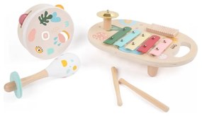 Classic world zestaw instrumenty muzyczne dla dzieci cymbałki bębenek grzechotka  5 el.