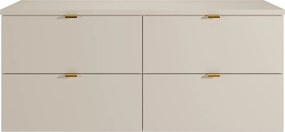 Wisząca szafka łazienkowa z półką - Beżowa - 120 cm - LAVENA