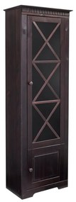 Ciemnobrązowa witryna z litego drewna sosnowego 180x35 cm Lisa – Støraa