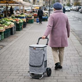 Torba na zakupy na kółkach EASY, 50l, szara Monzana