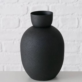 Czarny wazon metalowy MAYNAR, 17 cm