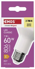 Żarówka LED z ciepłym światłem z gwintem E27, 7 W – EMOS