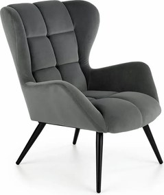 Popielaty fotel uszak N5-M33