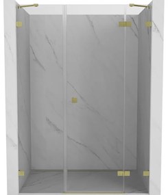 Mexen Lunar drzwi prysznicowe uchylne prawe 155 cm, transparent, złote szczotkowane - 834S-155-050-55-00-P