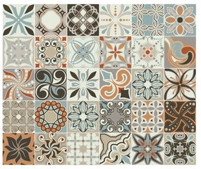 Zestaw 30 naklejek ściennych Ambiance Wall Decal Cement Tiles Bali, 15x15 cm