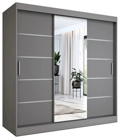 Szafa przesuwna 200 cm antracyt - Marmos 6X