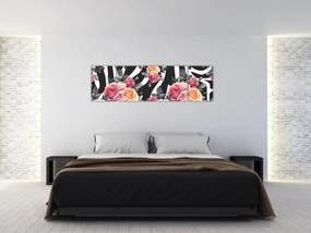 Obraz kwitnących róż (170x50 cm)