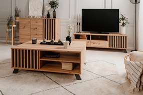 Szafka RTV z lamelami Medan dąb artisan/antracyt