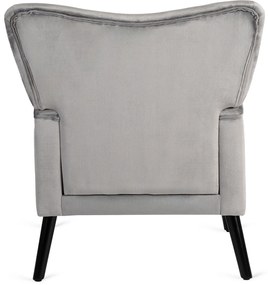 Fotel Uszak Wypoczynkowy BUNNY Szary Welurowy Nowoczesny Loft