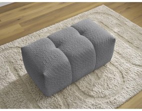 Szary podnóżek z materiału bouclé Roxelane – Bobochic Paris