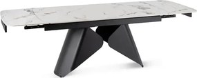Stół Rozkładany Prostokątny VERONA 160-240 cm Ceramiczny Biały Marmur/Czarny Loft