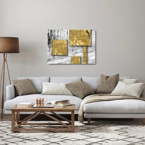 Obraz na szkle - Złote kwadraty N⁰3 (70x50 cm)
