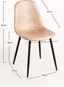 Zestaw 4 Krzese Black Teok Ekoskóra