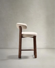 Hoker w kolorze beżowo-ciemnonaturalnym z litego drewna jesionowego (wysokość siedziska 65 cm) Granite – Kave Home