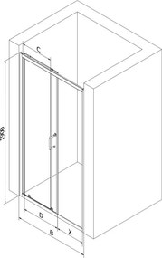 Mexen Apia drzwi prysznicowe rozsuwane 110 cm, transparent, złote - 845-110-000-50-00