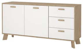 Biało-naturalna komoda w dekorze dębu 147x73x39 cm Ikast – Tvilum