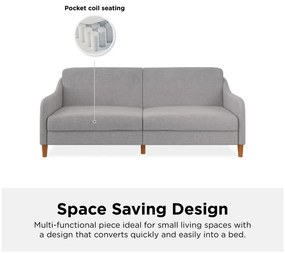 Jasnoszara sofa rozkładana 196 cm Jasper – Støraa
