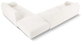 Biały narożnik z materiału bouclé (prawostronny) Molino – Micadoni Home