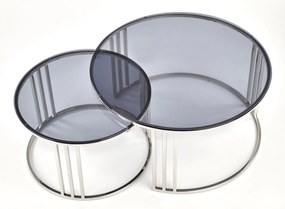 Zestaw 2 stolików kawowych ze szklanymi blatami Mercury