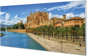 Panel szklany do Kuchni Gotycka Katedra w Otoczeniu Palm