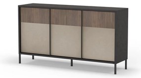 Antracytowo-jasnobrązowa niska komoda 156x86 cm Amalia – Marckeric