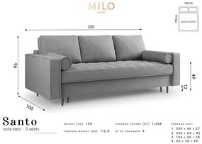 Ciemnoszara rozkładana sofa Milo Casa Santo