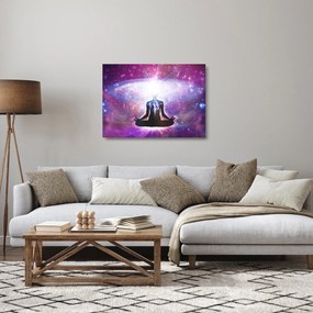 Obraz na szkle - Łączenie się z wszechświatem (70x50 cm)