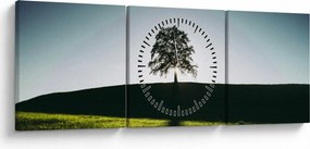 Obraz natury - drzewo (z zegarem) (90x30 cm)