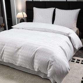 PrzytulneMieszkanie.pl PrzytulneMieszkanie.pl Hotelowa pościel z mikrofibry JASMINE biała - pasek 2 cm Rozmiar pościeli: 70 x 90 cm | 140 x 200 cm