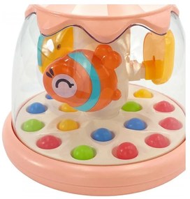 Woopie baby kolorowe zwierzątka różowy bączek z kulkami karuzela