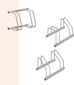 Stojak na 2 rowery BIKE, 50x32x27cm, srebrna Jurhan