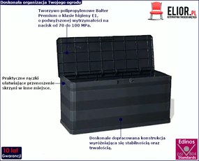 Czarna prostokątna skrzynia ogrodowa - Fimi