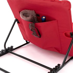 Regulowana mata plażowa z oparciem - czerwona