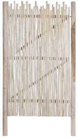 Furtka z drewna tekowego – dł. 117 × wys. 180 cm, jasnodrewniana – EDANA