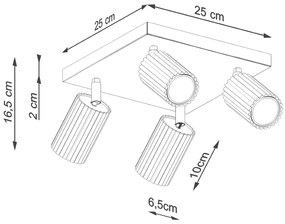 Złota nowoczesna lampa sufitowa karbowana - D302-Avium