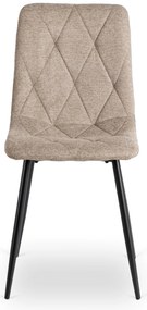 Zestaw Stół Okrągły Rozkładany HARRY 102-142 cm Dąb Artisan/Czarny i 4 Krzesła Tapicerowane ROBIN 2 Beżowe Nowoczesne
