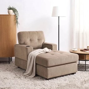 Fotel Wypoczynkowy Sofa NEO Beżowy Tapicerowany Nowoczesny
